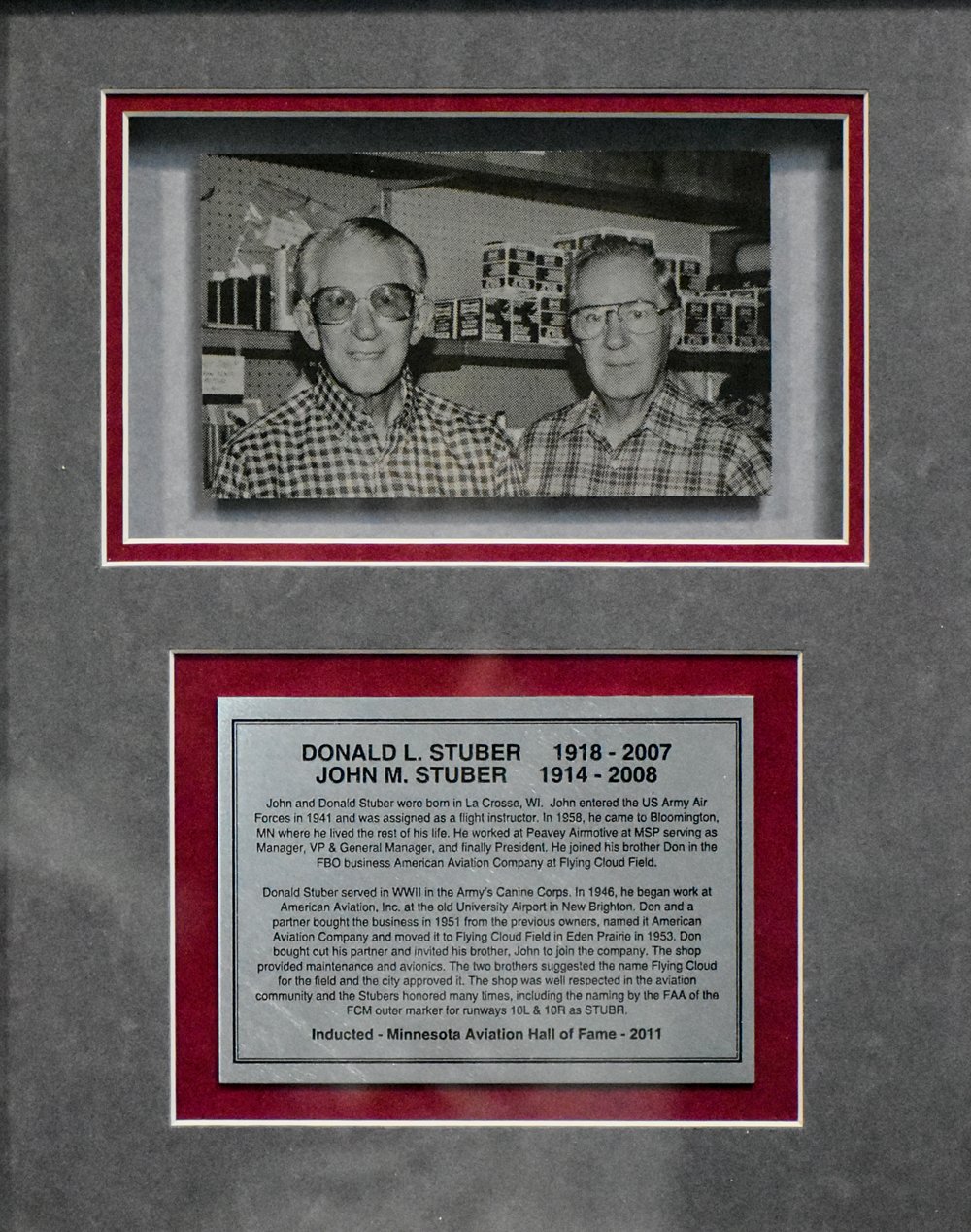 Donald L Stuber And John M Stuber Minnesota Aviation Hall Of Fame