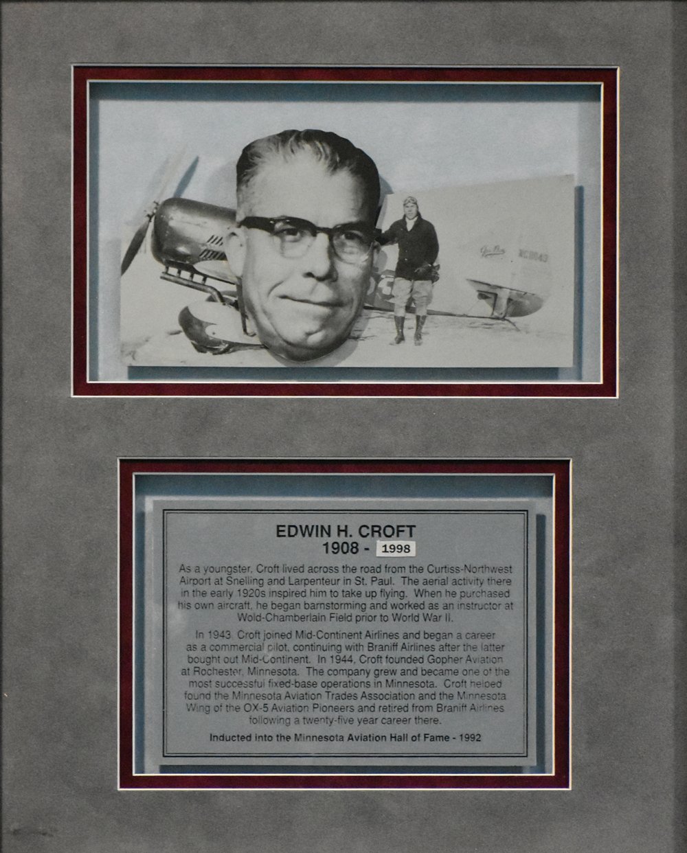 Edwin H Croft Minnesota Aviation Hall Of Fame