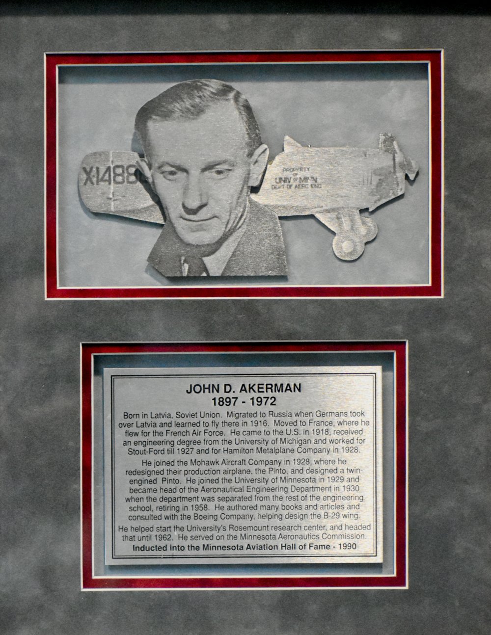 John D Akerman Minnesota Aviation Hall Of Fame